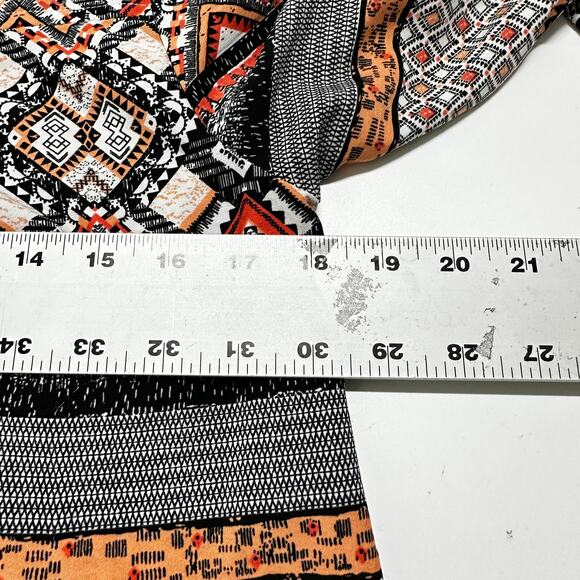 Live 4 Truth Tunic Top Womens Size S Orange Black All Over Print Bohemian Boho - Picture 6 of 8